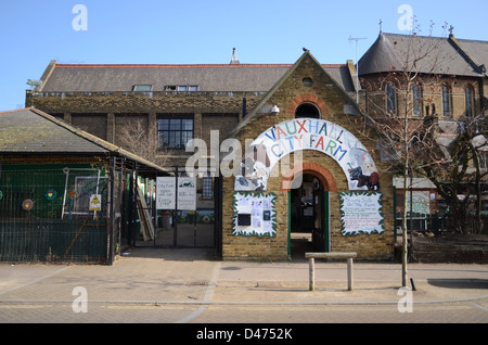 Vauxhall Stadtbauernhof in der ehemaligen Vauxhall Lustgärten, Südlondon. Stockfoto