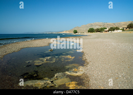 Strand von Lardos Lindos Rhodos Dodekanes Inseln Griechenland Stockfoto