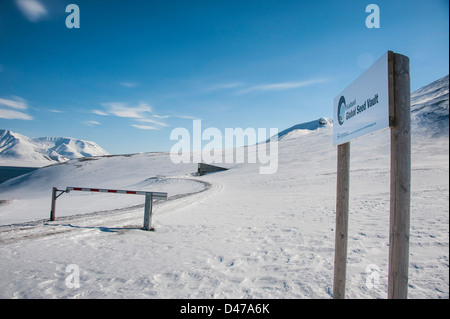 Eingang zum Svalbard Global Seed Vault Stockfoto