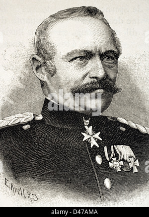 Julius von Bose (1809 – 1894). Preußischen Generals. Gravur in die Universalgeschichte, 1885. Stockfoto