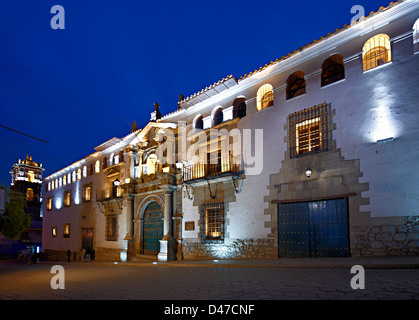 Nachtaufnahme von Casa De La Moneda, koloniale Architektur in Potosi, Bolivien, Südamerika Stockfoto