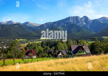 Blick auf Giewont Berg vom Gubalowka - Zakopane, Polen. Stockfoto