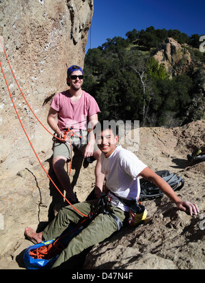 Kletterer vom Planet der Affen-Wand im Malibu Creek State Park Stockfoto