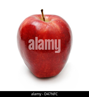 Roter Apfel, isoliert auf weiss Stockfoto