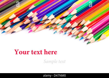 Farbstifte isoliert auf weißem Hintergrund Stockfoto