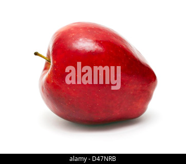Roter Apfel, isoliert auf weiss Stockfoto