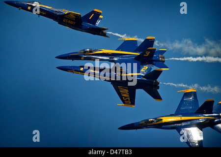 Die blauen Engel führen. Stockfoto