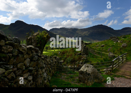 Seite Hecht, Great Langdale Tal, The Lake District, Cumbria, England, 36MPX, HI-RES Stockfoto