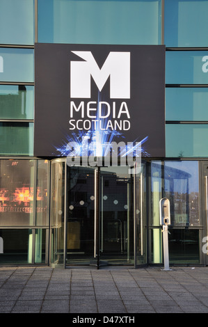 Der Eingang zu den Medien Schottland Gebäude in Glasgow, UK. Stockfoto