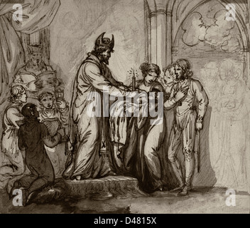 Taufe von Edward i. - König von England - 1239-1307. Stockfoto