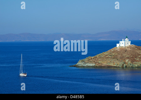 Griechenland, Kykladeninsel, Kea Insel, Agios Nikolaos, Korissia Bucht Stockfoto