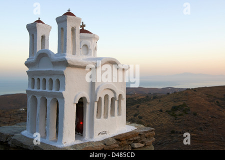 Griechenland, Kykladeninsel Kea Insel, Miniatur-Kirche Stockfoto