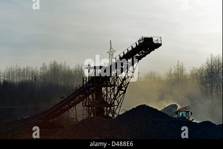 Die Cemex Shap Blue Granit arbeitet. Shap, Cumbria, England, Vereinigtes Königreich, Europa. Stockfoto