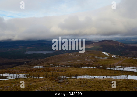 Cairngorm Mountain Ski Area nach einer warmen Temperaturen Stockfoto