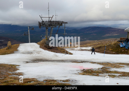 Cairngorm Mountain Ski Area nach einer warmen Temperaturen Stockfoto