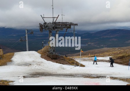 Cairngorm Mountain Ski Area nach einer warmen Temperaturen Stockfoto