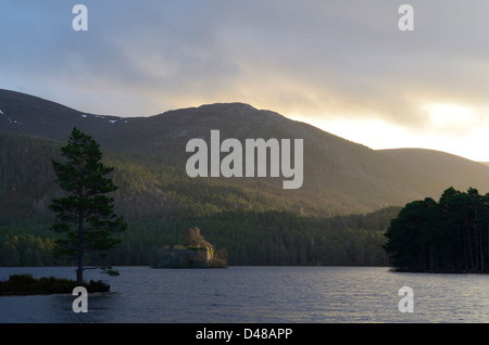 Loch ein Eilein in Cairngorms National Park, Schottland, Großbritannien Stockfoto