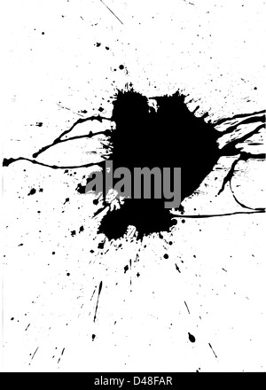 Schwarzer Farbe chaotisch splash Stockfoto