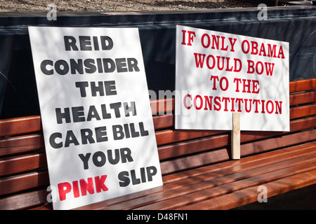 Zeichen, Tea-Party-Rallye. Stockfoto