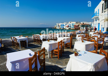 Griechenland, Kykladen, Mykonos Insel, Chora, Mykonos-Stadt, klein-Venedig Stockfoto