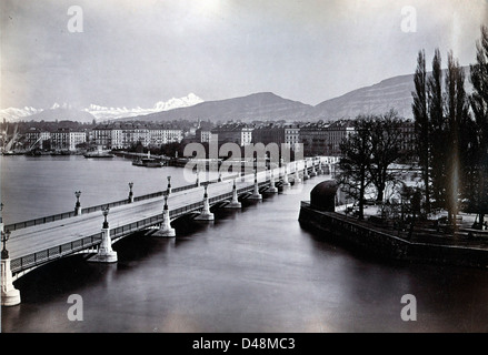 Pont du Mont Blanc, Genf, Schweiz, ca. 1880 Stockfoto