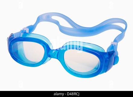 Schwimmbrille, isoliert auf weiss, enthält Beschneidungspfad Stockfoto