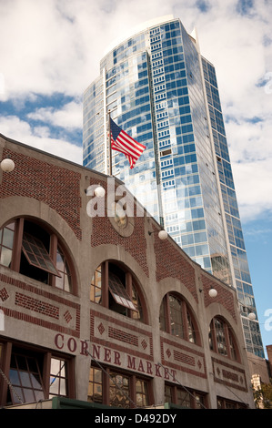 Seattle, USA, Ecke Markt im Pike Place Market Stockfoto