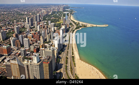 Innenstadt von der Spitze, Sears Towers, Chicago, Illinois, Usa, Lake Michigan Stockfoto