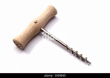 Korkenzieher isoliert auf weißem Hintergrund Stockfoto