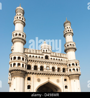 Hyderabad, Indien: Charminar oder vier Türme ist ein Wahrzeichen. Stockfoto