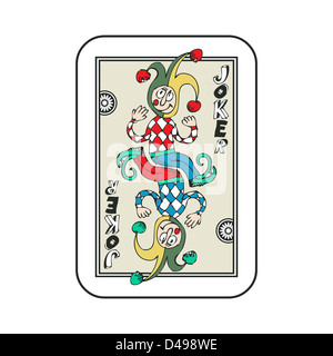 Hand gezeichnet Kartenspiel, doodle Joker Stockfoto