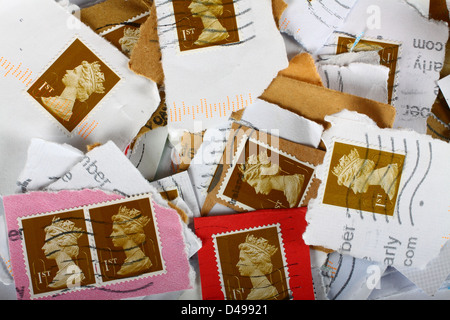 1. Klasse-Briefmarken verwendet Stockfoto