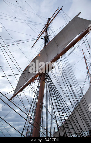 Details von the Star of India im Maritime Museum am Embarcadero, San Diego, Kalifornien, USA Stockfoto