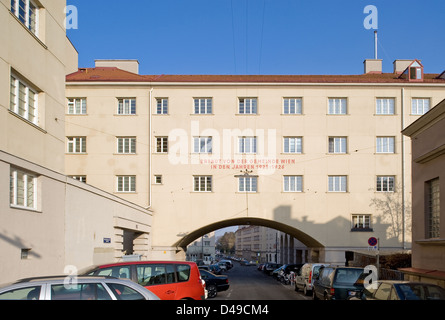 Wien, Österreich, in der 16. Sandleitenhof Wiener Bezirk Ottakring Stockfoto