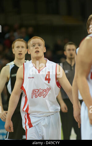 Glasgow, UK, 09. März 2013. Clark Eriksson Falkirk Fury spielen gegen Stadt Edinburgh Könige im Immer Ballin' BBL Herausforderung Schild Finale bei den Emirate Arena Glasgow. Kredit Colin Edwards/Alamy leben Nachrichten Stockfoto