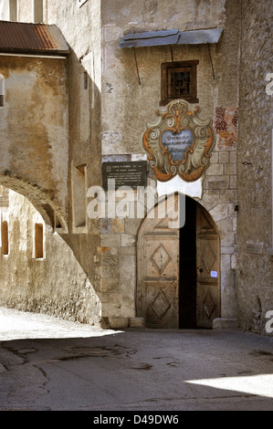 Altes Schulgebäude, Bormio, Italien, gebaut im Jahre 1632 Stockfoto