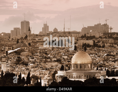 Alte und neue Stadt von Jerusalem, Israel. Stockfoto