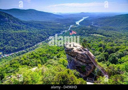 Chimney Rock auf Chimney Rock State Park in North Carolina, USA. Stockfoto