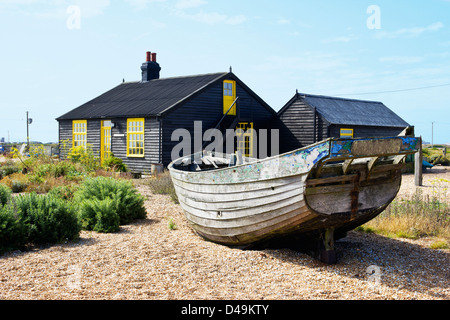 Derek Jarmans Hütte, Dungeness Kent England UK Stockfoto