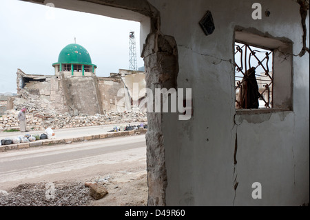 Eine zerstörte Moschee, Maarat Hirmah, Syrien Stockfoto