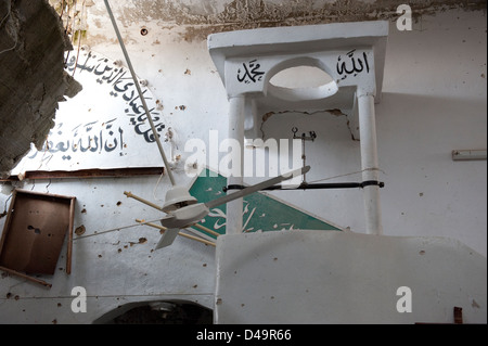 Eine zerstörte Moschee, Maarat Hirmah, Syrien Stockfoto