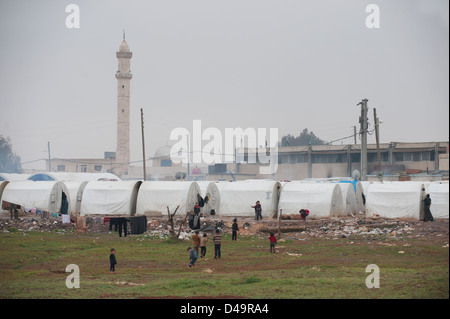 Die Azaz Flüchtlingslager an der türkischen Grenze, Syrien Stockfoto