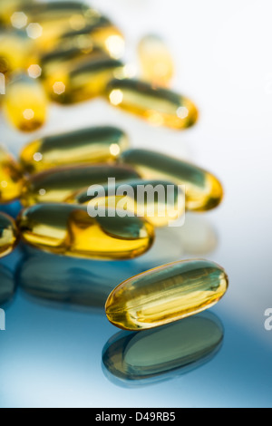 Omega-3 Fettsäure Kapseln Stockfoto