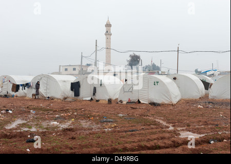 Die Azaz Flüchtlingslager an der türkischen Grenze, Syrien Stockfoto