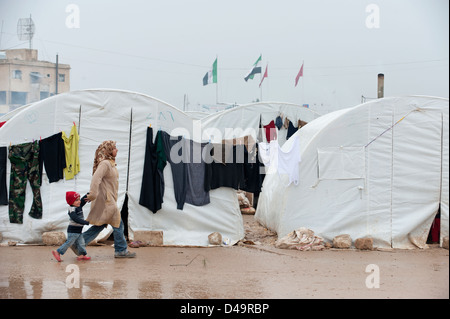 Die Azaz Flüchtlingslager an der türkischen Grenze, Syrien Stockfoto