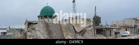 Eine zerstörte Moschee, Maarat Hirmah, Syrien Stockfoto