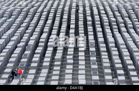 Berlin, Deutschland, Blick über die Gedenkstätte des Holocaust-Mahnmals Stockfoto