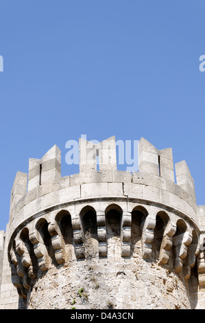 Rhodos. Griechenland. Türme Türme des Palastes der Großmeister. Stockfoto