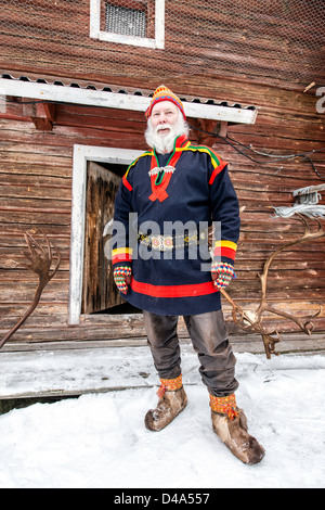 Sami Leute Mann schwedischen Lappland Schweden Skandinavien Stockfoto