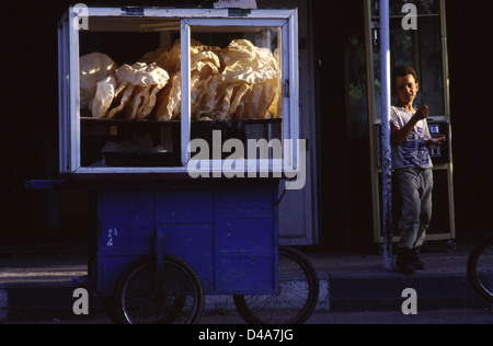 Mobiler Konditorstand in Gebieten der Palästinensischen Autonomiebehörde Jericho West Bank Stockfoto